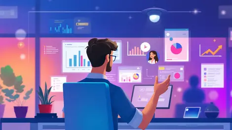 Professional uk office ai assistant laptop affiliate marketing charts data visualizations