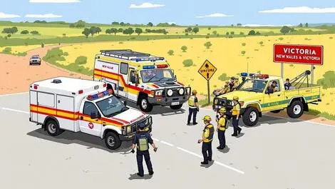 Emergency vehicles first responders nsw victoria border communication rural australia