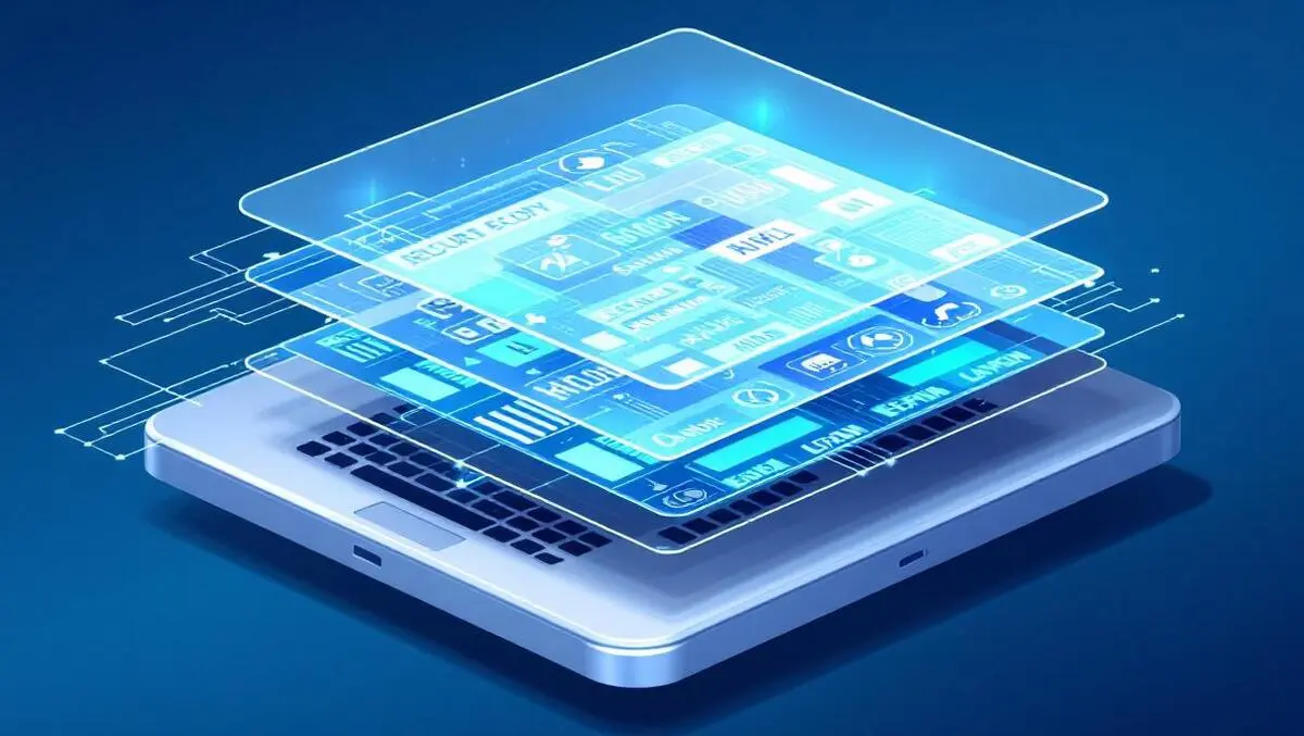 Digital device transparent overlay labeled layers ai technology security analysis
