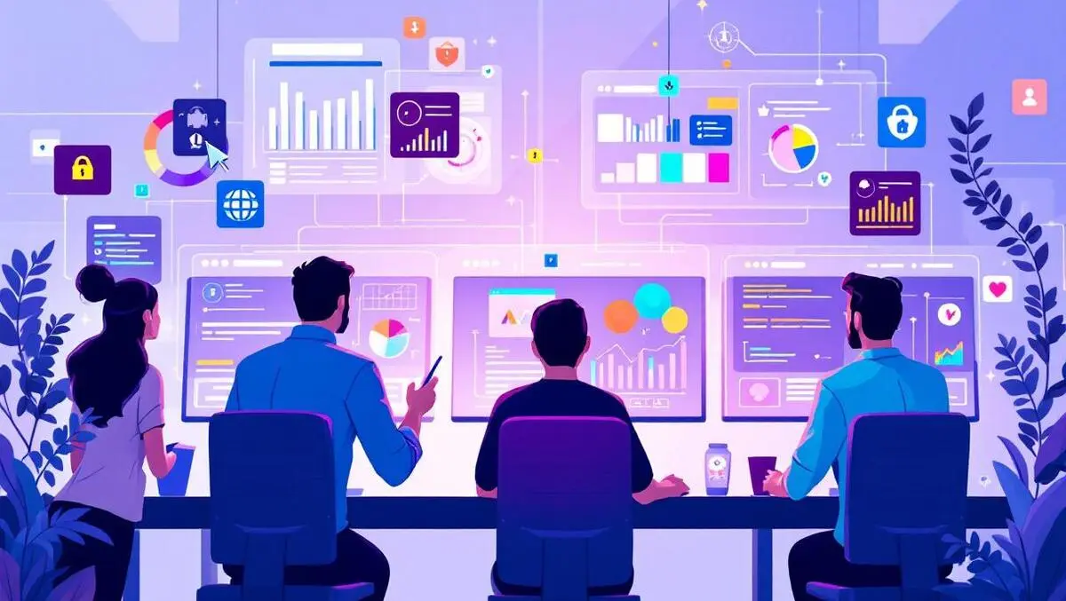 Cybersecurity professionals analyzing data ai privacy shields collaboration