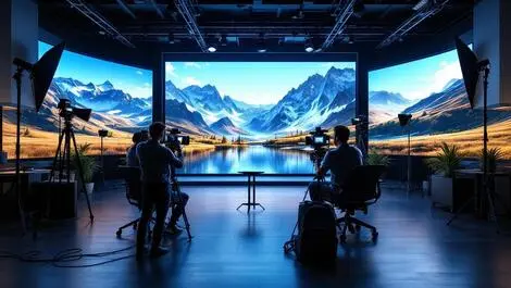 Modern photography studio led screens cameras studio lights creative tech