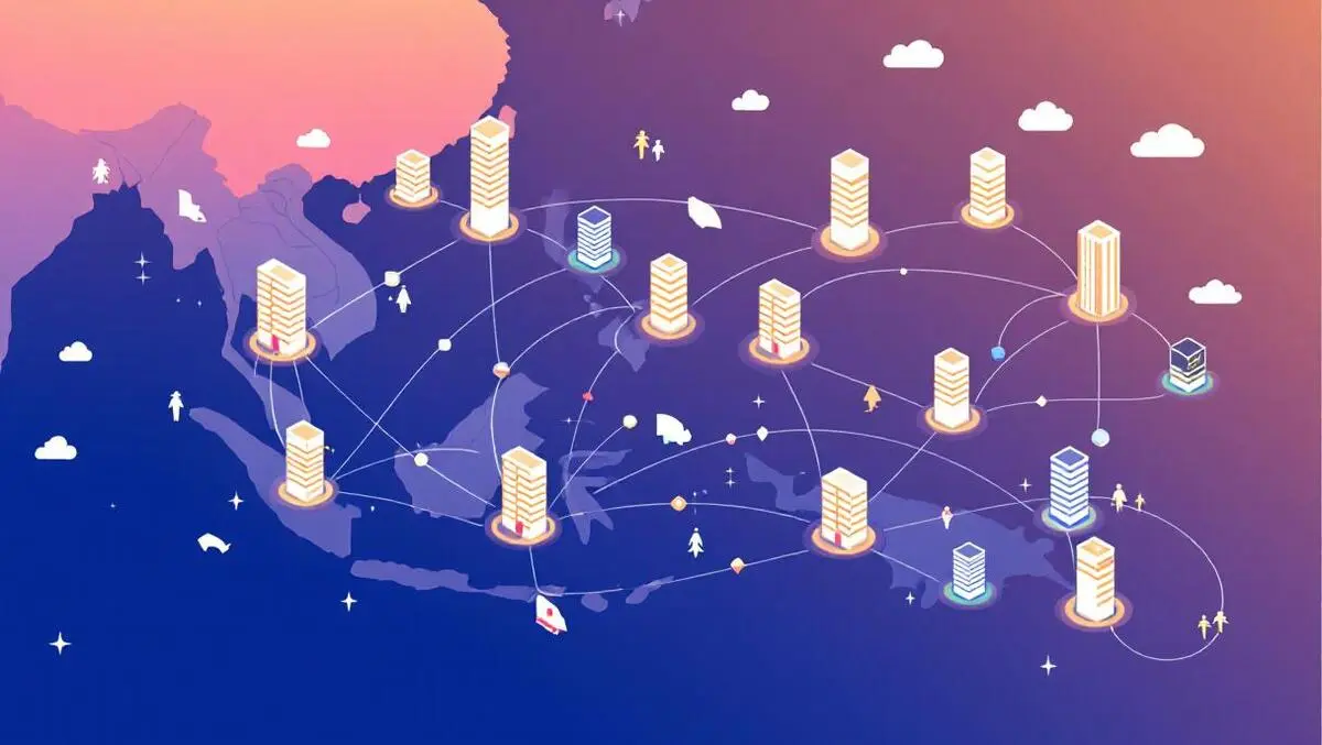 Asia pacific network office buildings software partnership distribution map