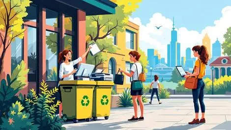 Australians recycling old electronics computers phones printers university sydney skyline