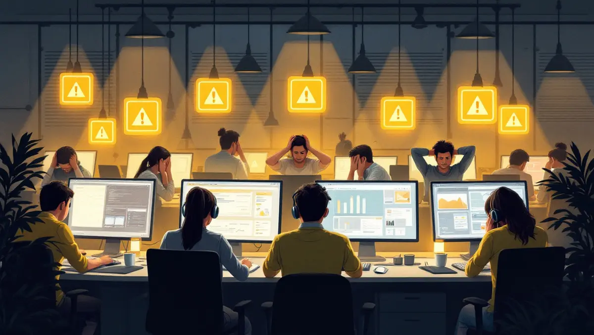 Tired it professionals stressed burnout dimly lit office singapore