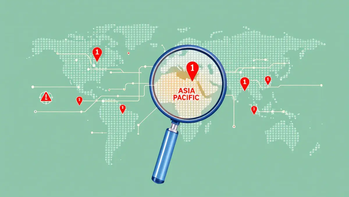 Digital world map asia pacific cyber risk detection binary code alerts