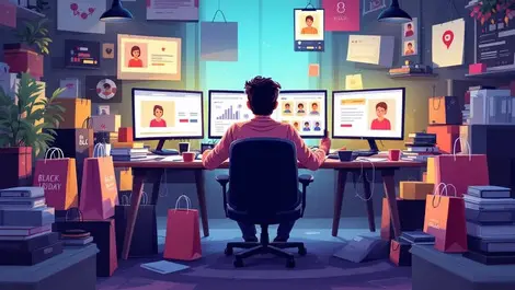 European ecommerce marketer cluttered desk black friday personalisation challenge