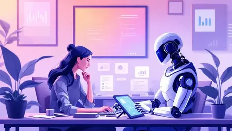 Small business office professionals robot automating marketing tasks