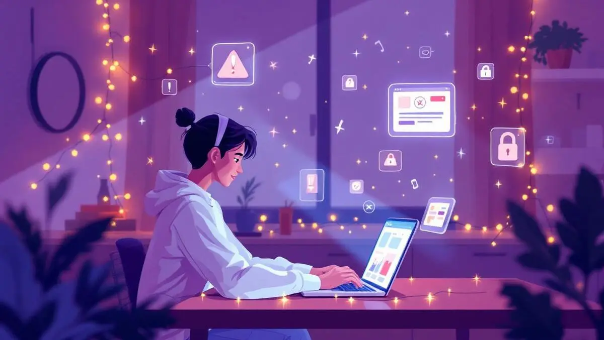 Holiday online shopping spain cozy apartment security alerts