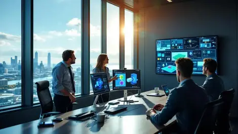 Australian office training room security techs 3d simulation