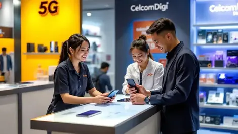 Modern malaysian celcomdigi store 5g smartphones gaming tradein