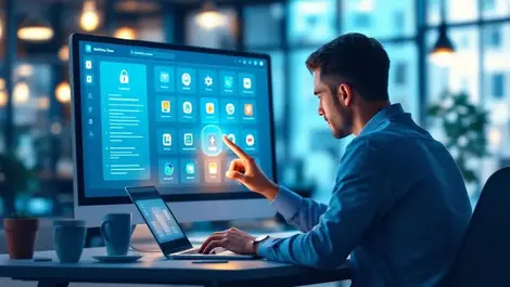 Office worker one click identity dashboard unlocks multiple apps